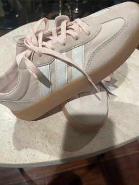 Adidas Women’s Gazelle-Style Pale Pink Suede Sneakers